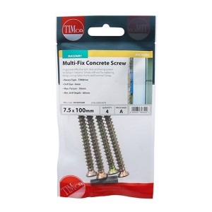 Multi-Fix Concrete Screw - ZYP 7.5x80mm 5/PCS