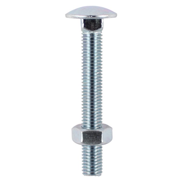 Carriage Bolt & Hex Nut - BZP - M12 x 130 - 12 PCS