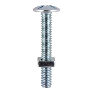 Roofing Bolt & SQ Nut - BZP - M6 x 12 - 14 PCS