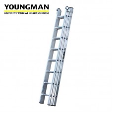 Youngman Trade 200 3-Section Push Up Extension Ladder - 3.08m to 7.43m