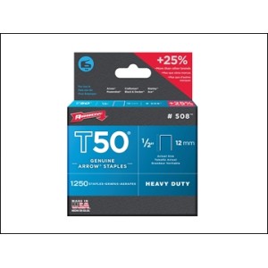 Arrow Staples T50 12mm 1250 Pk