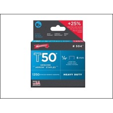 Arrow Staples T50 6mm 1250 Pk