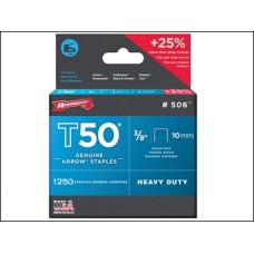 Arrow Staples T50 10mm 1250 Pk